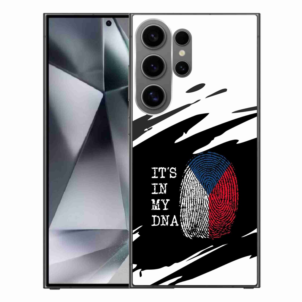 Gelový kryt mmCase na Samsung Galaxy S24 Ultra - vlajka otisk prstu černobílé pozadí