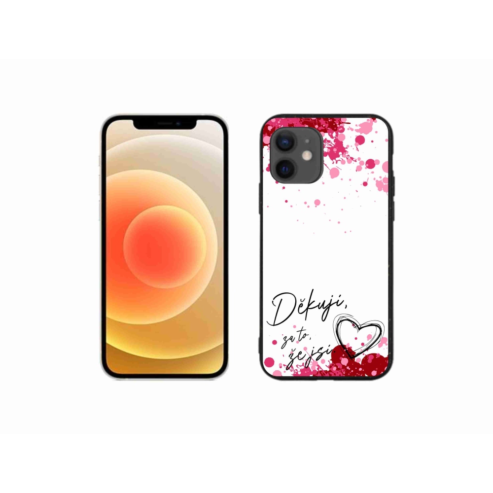 Gelový kryt mmCase na iPhone 12 mini - zamilovaný text 2 bílé pozadí