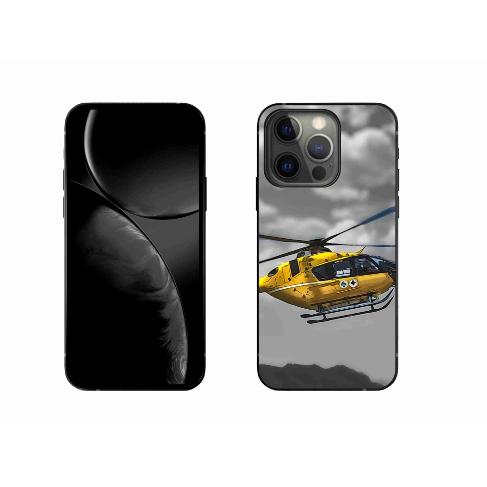 Gelový kryt mmCase na iPhone 13 Pro 6.1 - žlutá helikoptéra