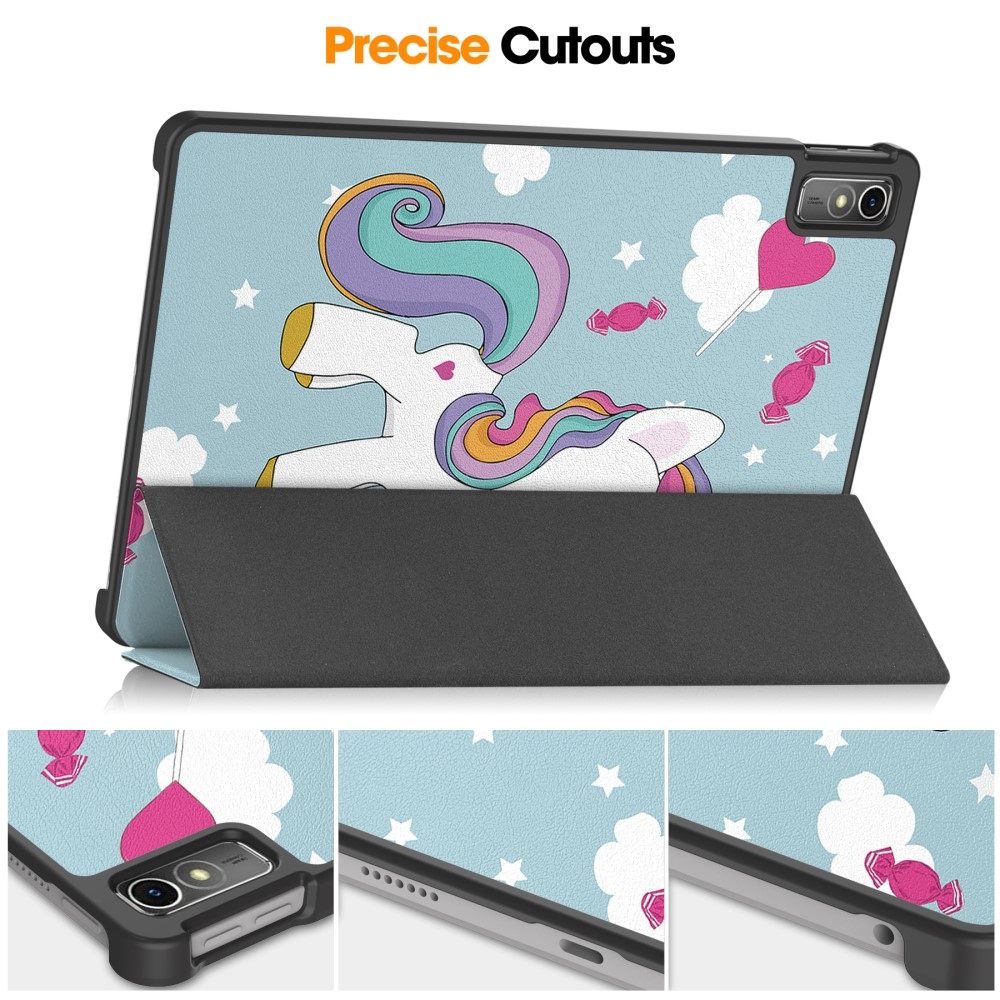 Print chytré zavírací pouzdro na Lenovo Tab M10 5G - jednorožec
