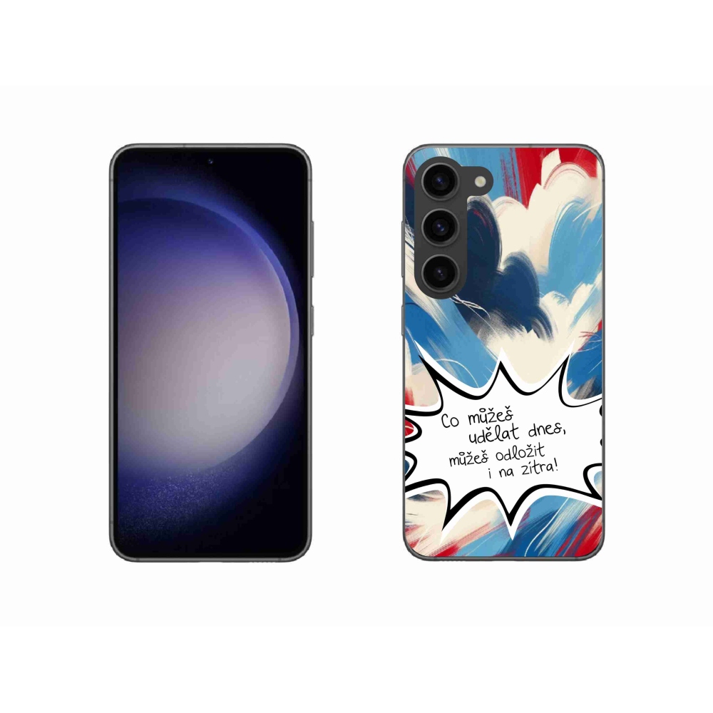 Gelový kryt mmCase na Samsung Galaxy S23 5G - vtipný text 9 bílé pozadí
