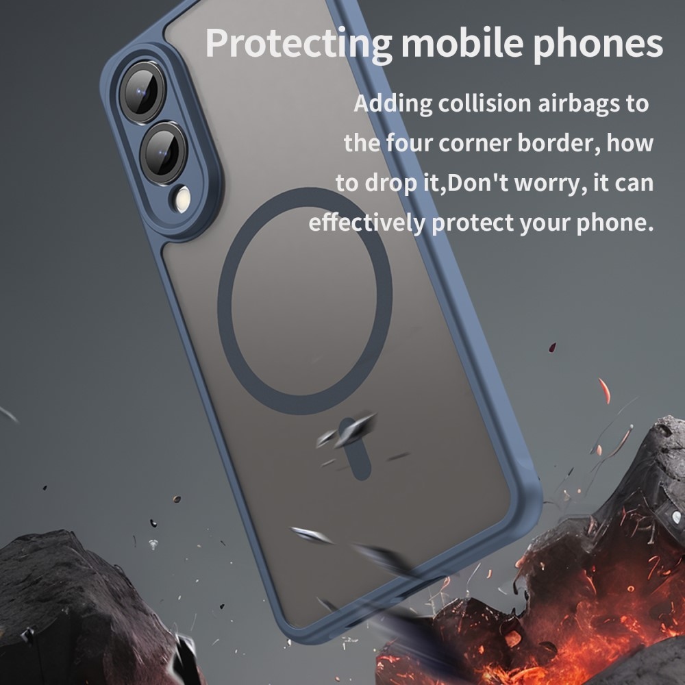 Case matný gelový obal s MagSafe na Samsung Galaxy S25 Edge - modrý