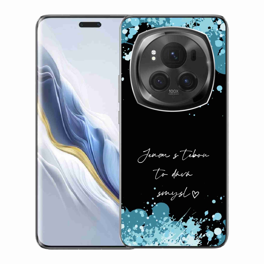 Gelový kryt mmCase na Honor Magic 6 Pro 5G - zamilovaný text černé pozadí