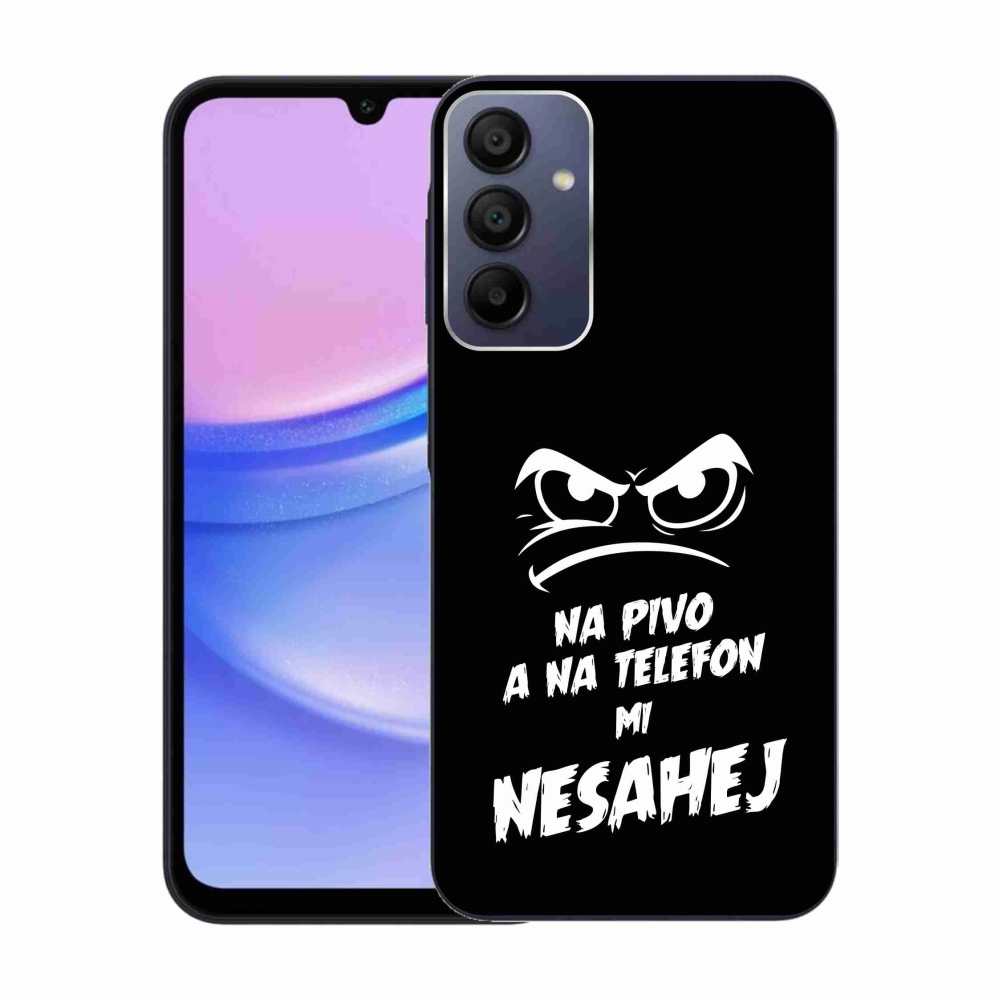 Gelový kryt mmCase na Samsung Galaxy A15 4G/5G - pivní motiv 2 černé pozadí