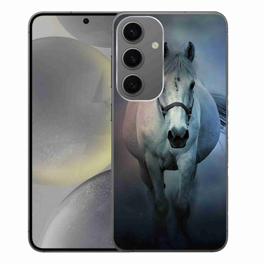 Gelový obal mmCase na Samsung Galaxy S24+ - běžící bílý kůň