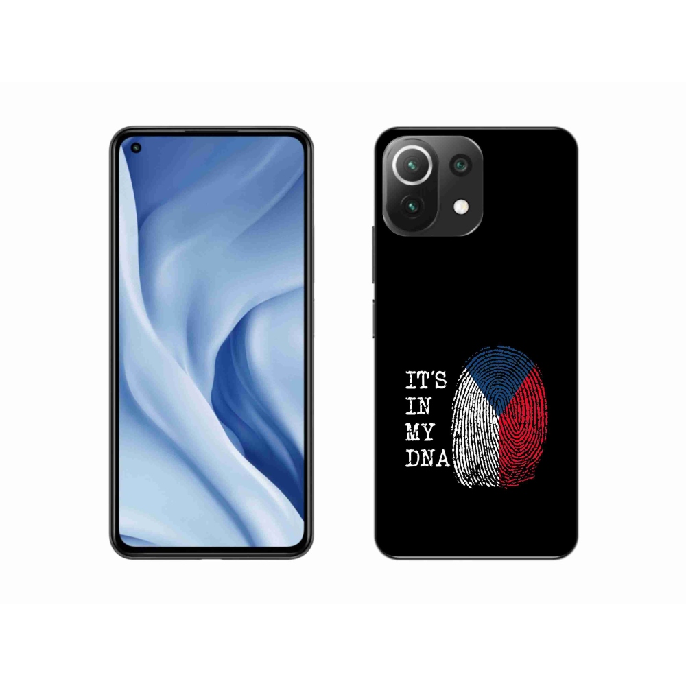 Gelový kryt mmCase na Xiaomi 11 Lite 5G NE - vlajka otisk prstu černé pozadí