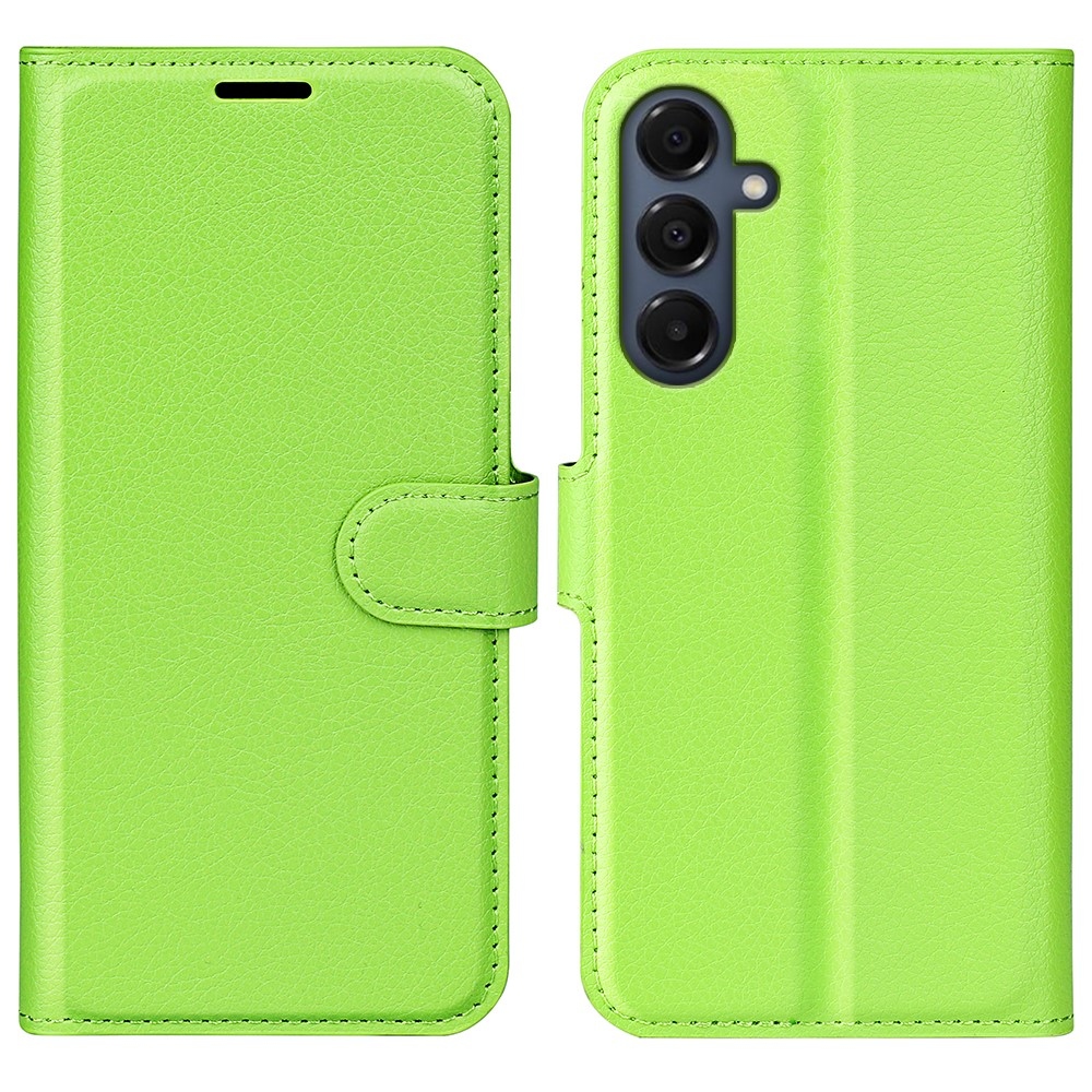 Litchi knížkové pouzdro na Samsung Galaxy A17 5G - zelené