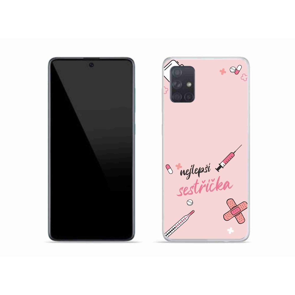 Gelový kryt mmCase na Samsung Galaxy A51 - nejlepší sestřička růžové pozadí