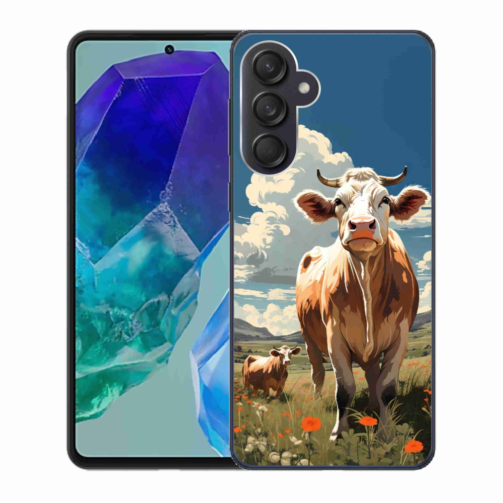 Gelový kryt mmCase na Samsung Galaxy M55 5G - krávy na louce