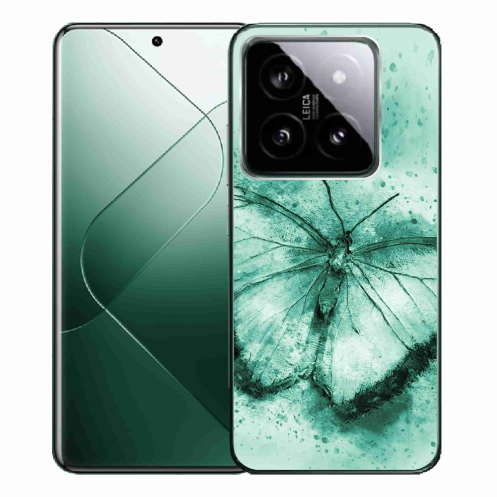 Gelový obal mmCase na Xiaomi 14 Pro - zelený motýl
