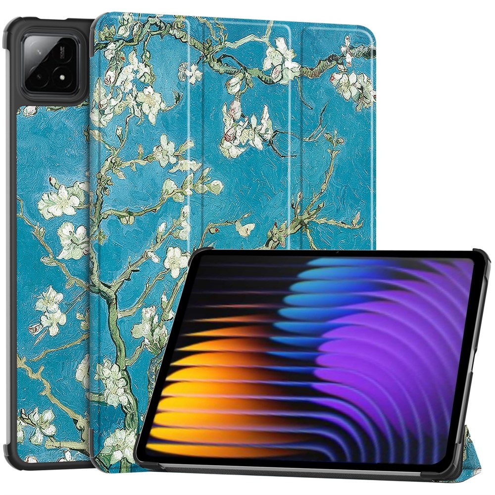 Patty chytré polohovací pouzdro na tablet Xiaomi Pad 7/7 Pro - bílé květy