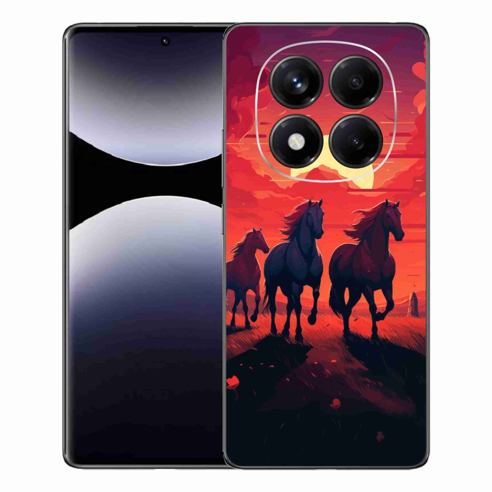 Gelový kryt mmCase na Xiaomi Redmi Note 14 Pro - koně a západ slunce