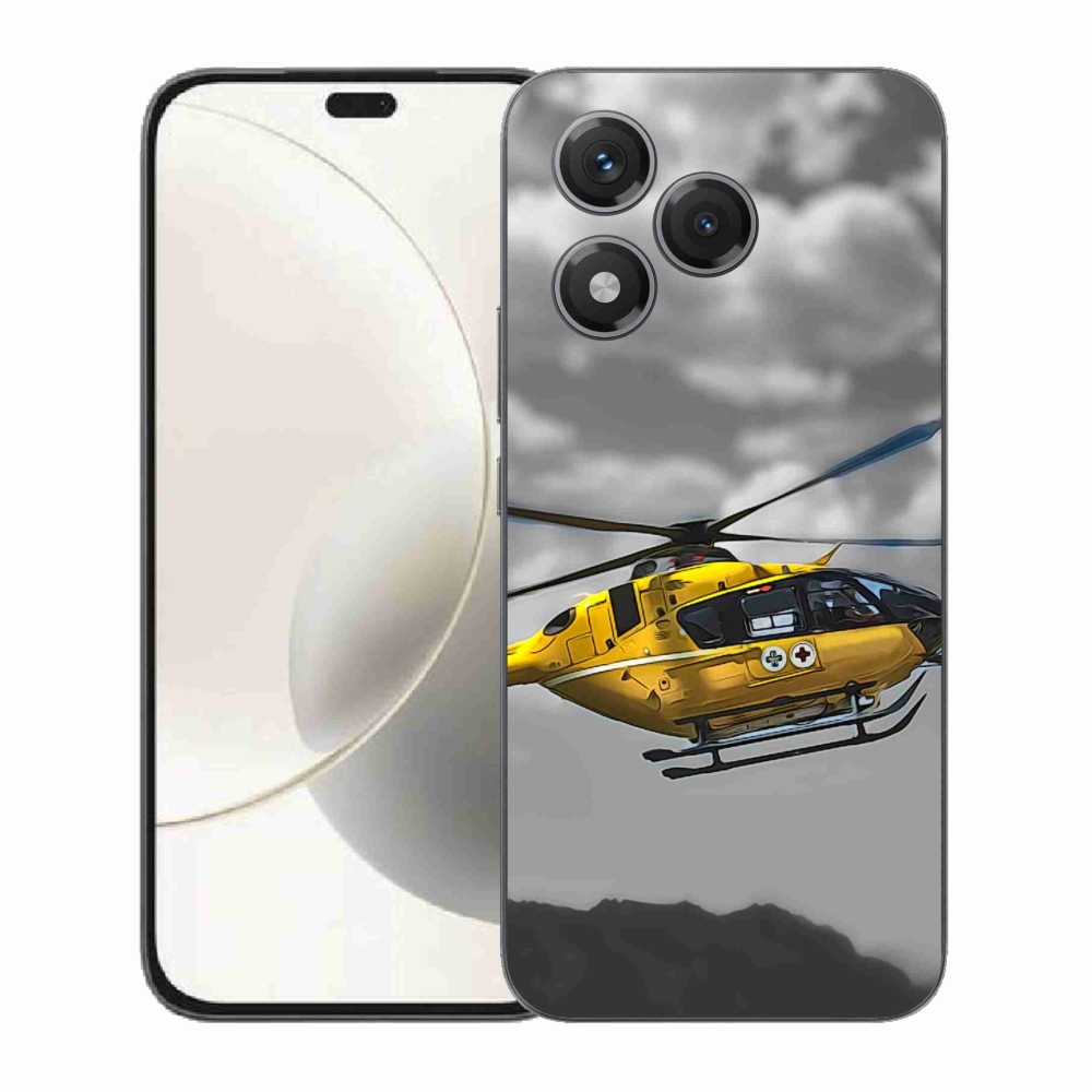 Gelový kryt mmCase na Honor 400 Lite - žlutá helikoptéra