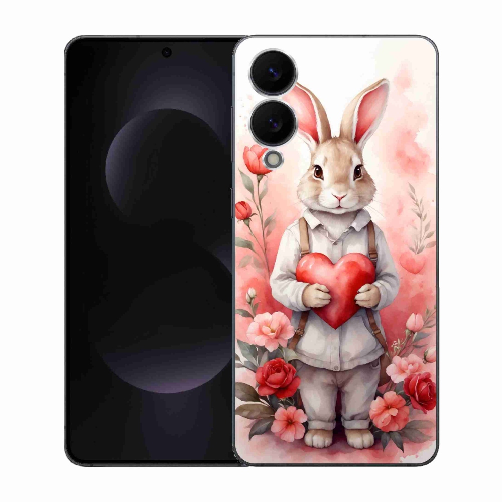 Gelový kryt mmCase na Samsung Galaxy S25 Edge - zajíc se srdíčkem