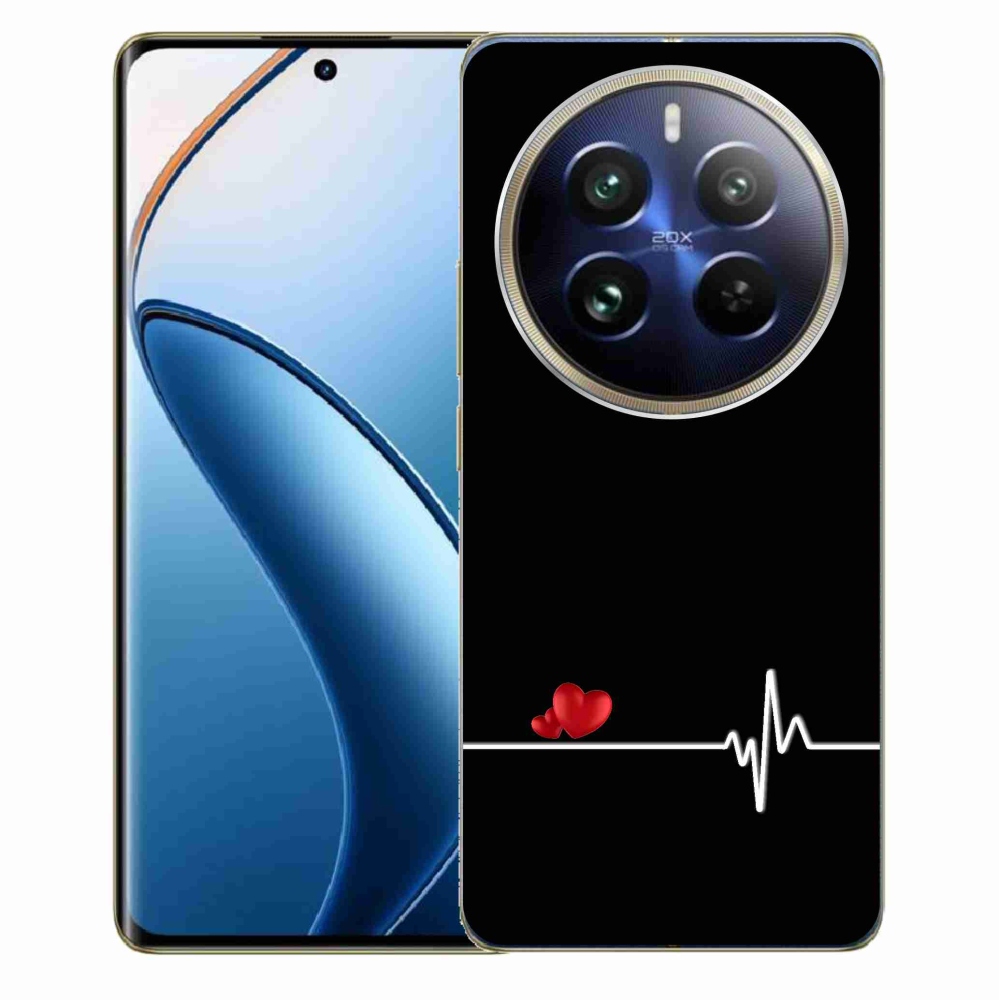 Gelový kryt mmCase na Realme 12 Pro 5G/12 Pro+ 5G - srdce a tep černé pozadí