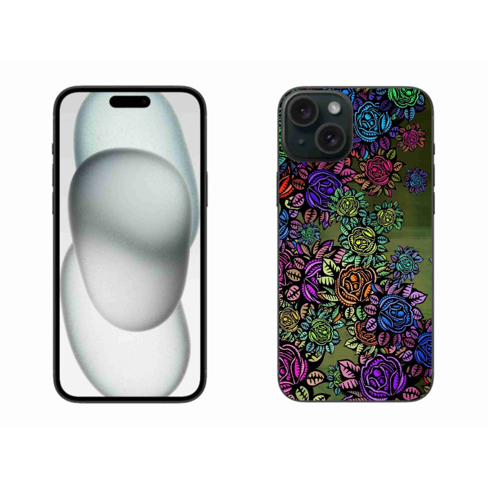 Gelový kryt mmCase na iPhone 15 Plus - květiny 6