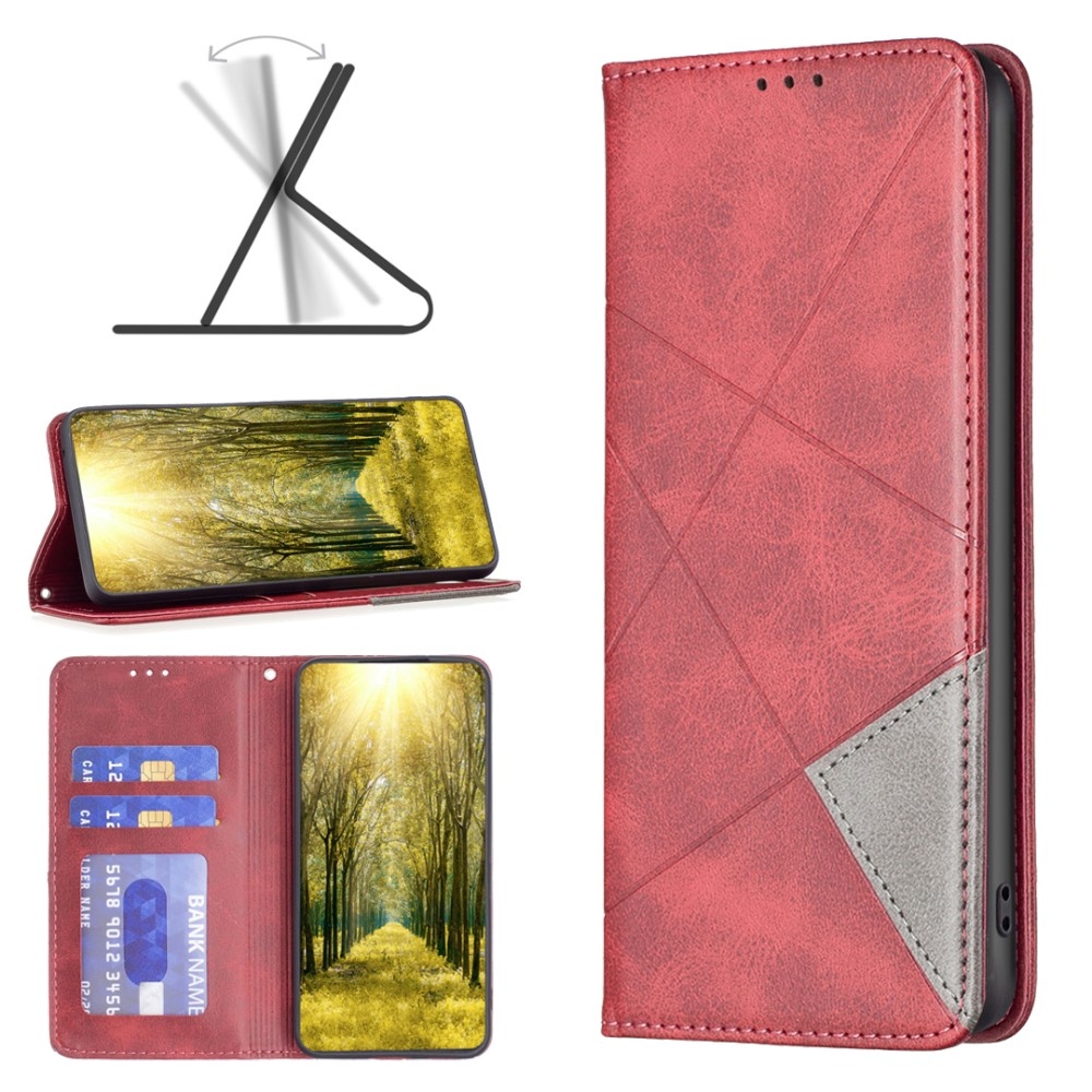 Triangle knížkové pouzdro na Xiaomi Redmi Note 13 Pro 4G/Poco M6 Pro - červené