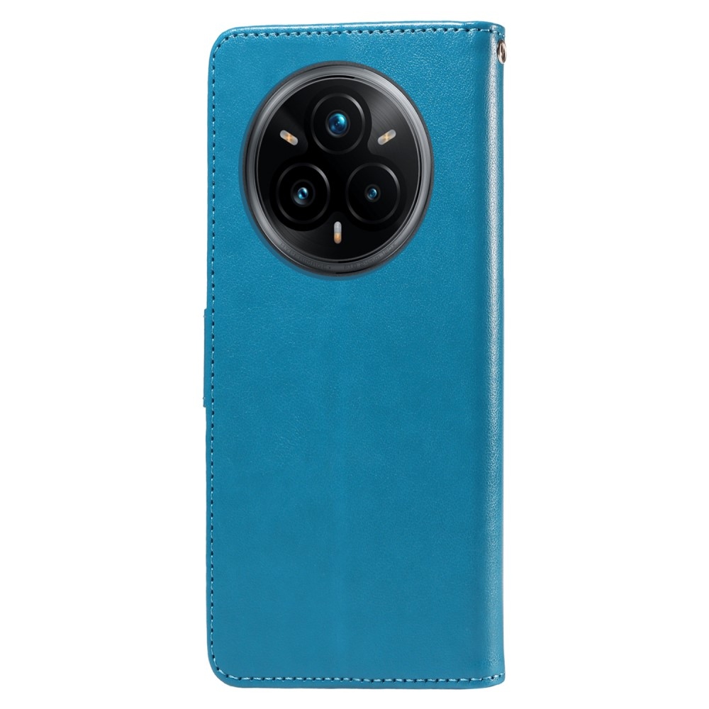 Flowery knížkové pouzdro na Realme 14 Pro+ 5G - modré
