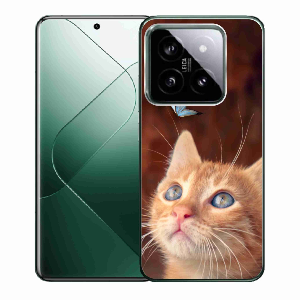 Gelový kryt mmCase na Xiaomi 14 - motýl a kotě