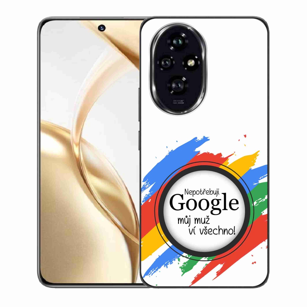 Gelový kryt mmCase na Honor 200 5G - muž ví všechno bílé pozadí
