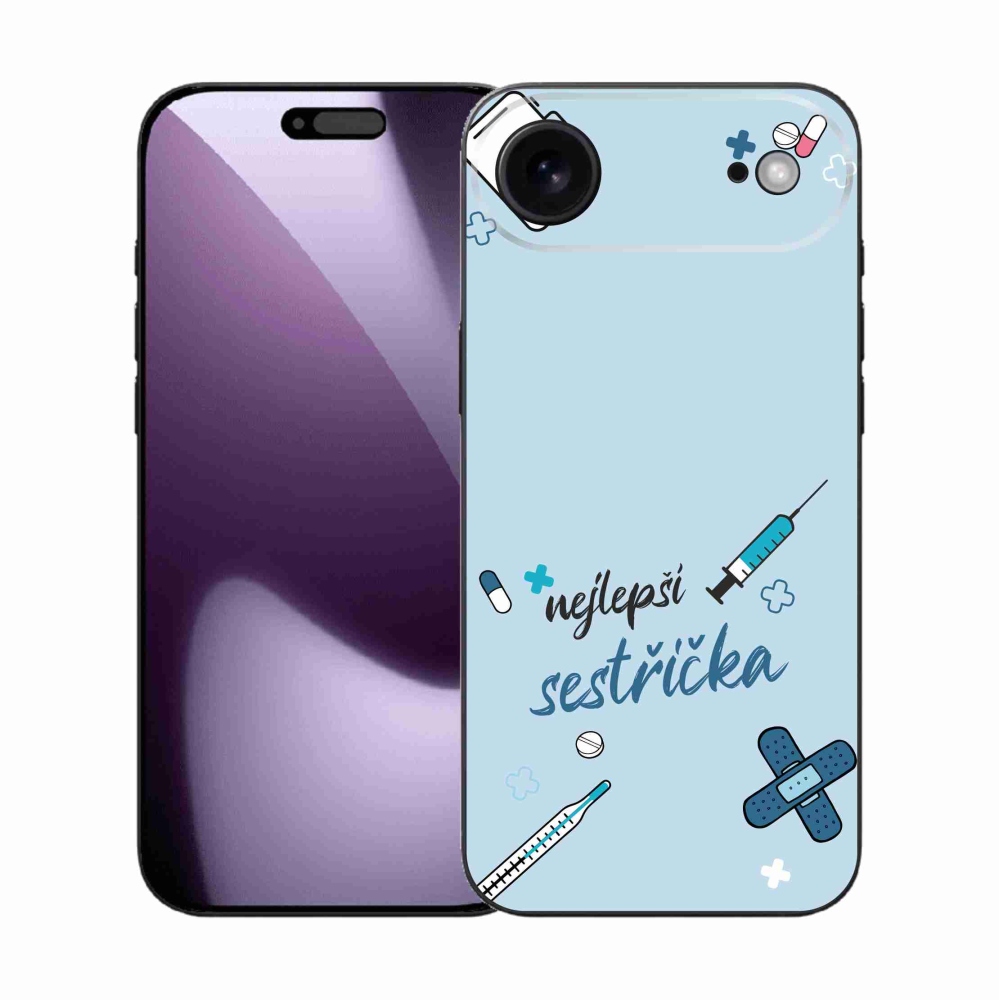 Gelový kryt mmCase na iPhone 17 Air - nejlepší sestřička modré pozadí