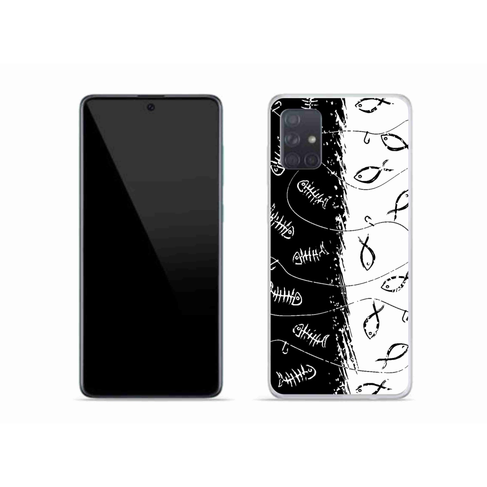 Gelový kryt mmCase na Samsung Galaxy A51 - kostry a rybky