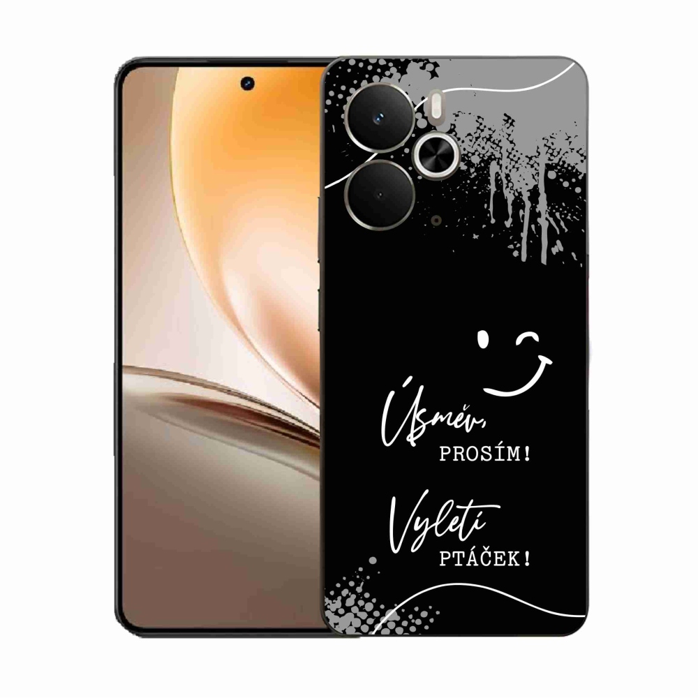 Gelový kryt mmCase na Realme 14 5G - vtipný text 4 černé pozadí