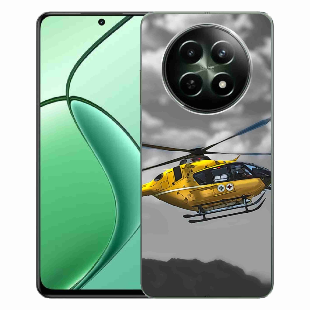 Gelový kryt mmCase na Realme 12 5G/12x 5G - žlutá helikoptéra