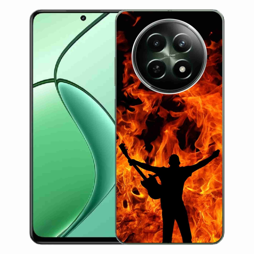 Gelový kryt mmCase na Realme 12 5G/12x 5G - muzikant a oheň