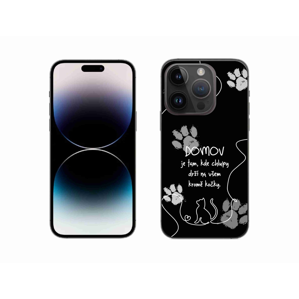 Gelový kryt mmCase na iPhone 14 Pro 6.1 - kočičí motiv černé pozadí