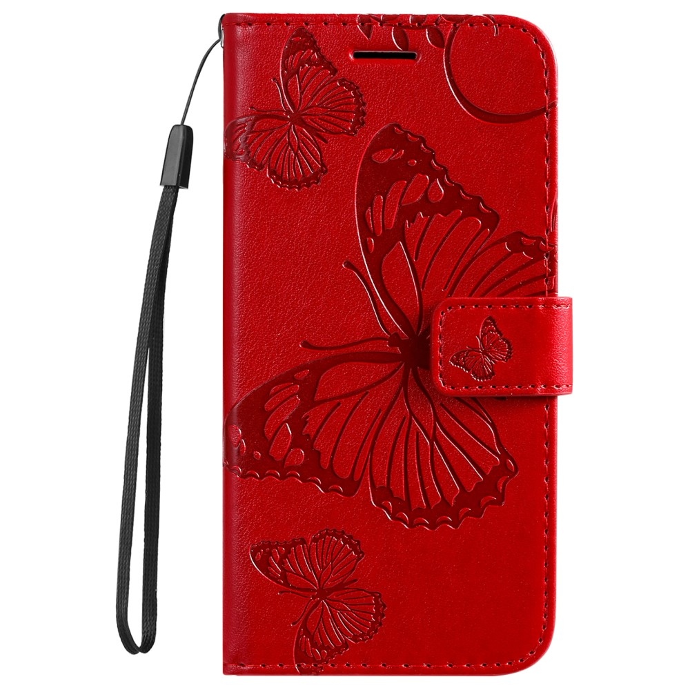 Big Buttefly knížkové pouzdro na Samsung Galaxy A13 5G/A04s - červené