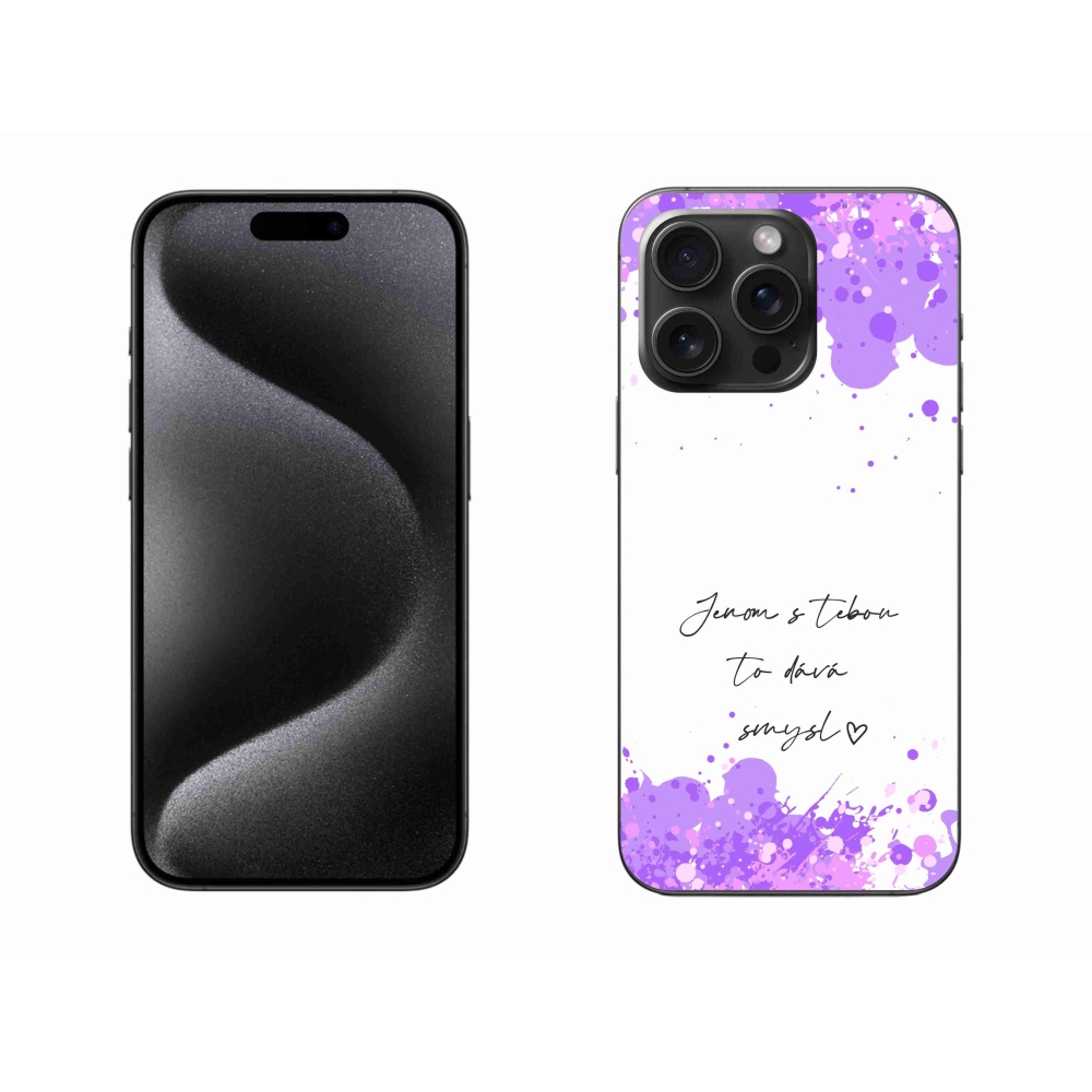 Gelový kryt mmCase na iPhone 15 Pro Max - zamilovaný text bílé pozadí