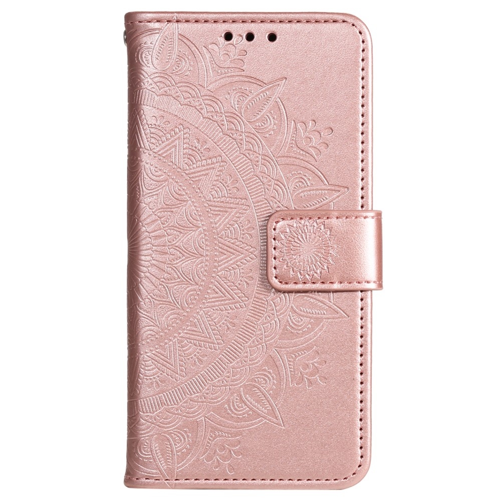 Mandala knížkové pouzdro na Xiaomi 15 - růžovozlaté