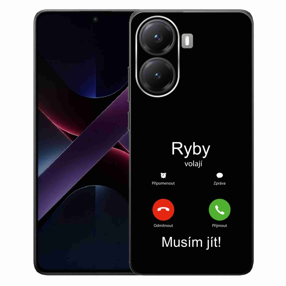 Gelový kryt mmCase na Xiaomi Poco X7 Pro 5G - ryby volají černé pozadí
