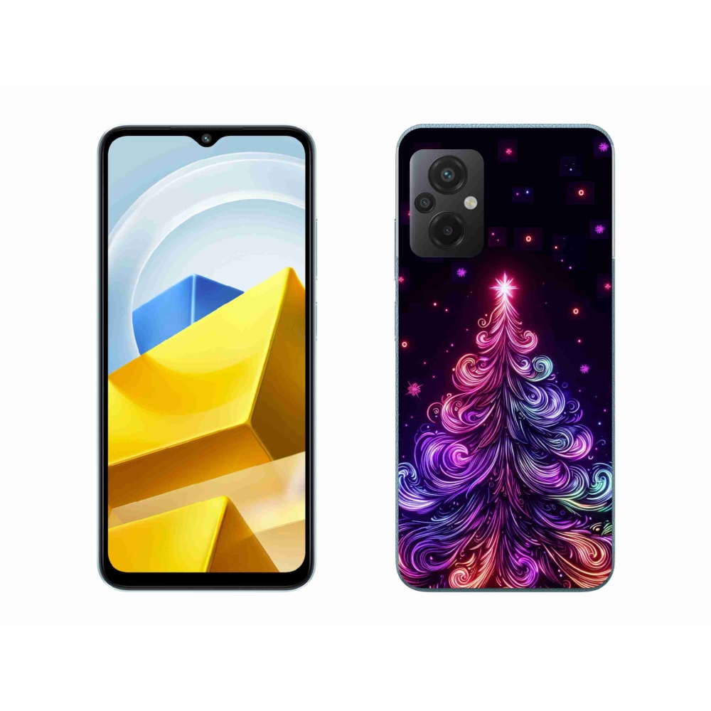 Gelový kryt mmCase na Xiaomi Poco M5 4G - neonový vánoční stromek 1