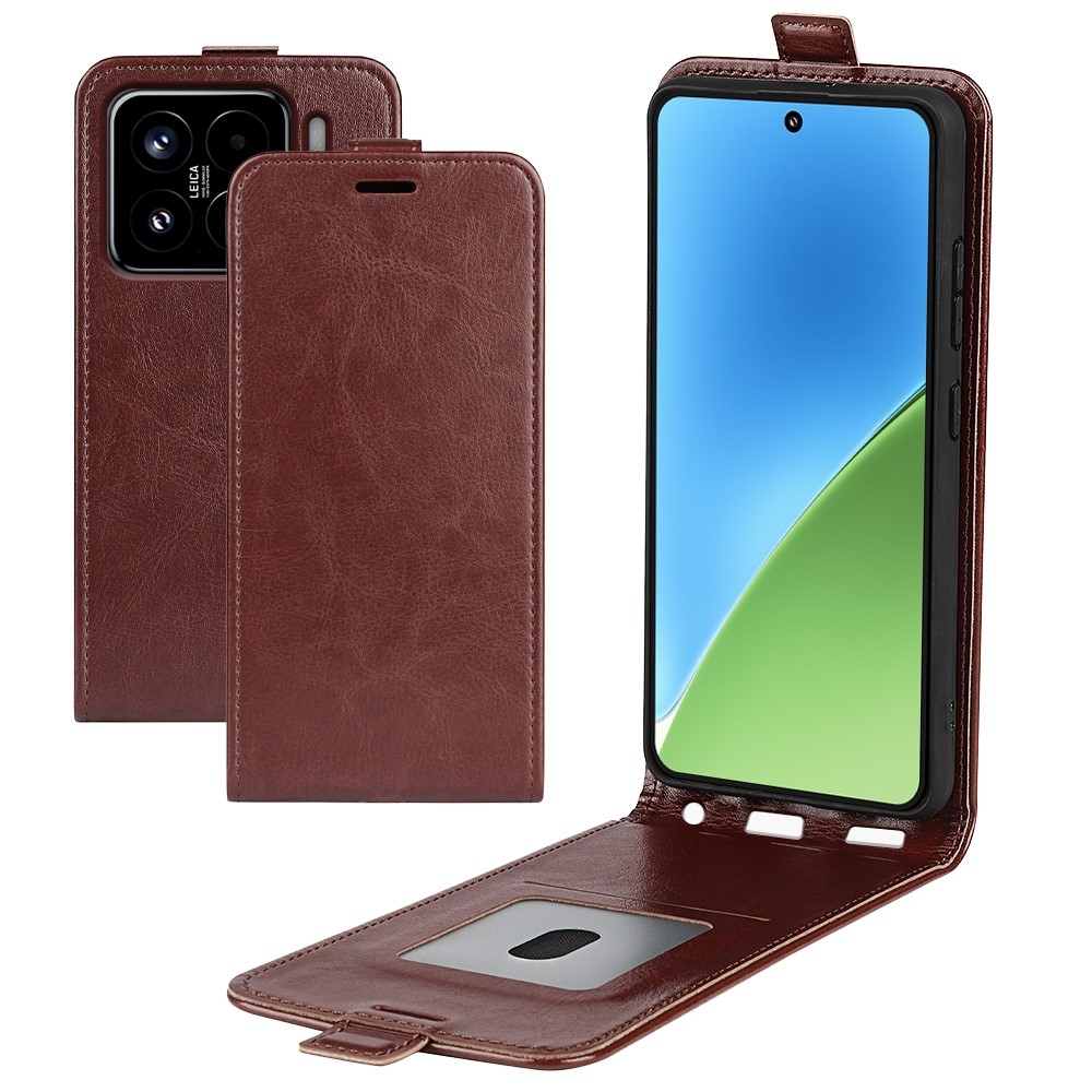 Vertical knížkové pouzdro na Xiaomi 15 - hnědé