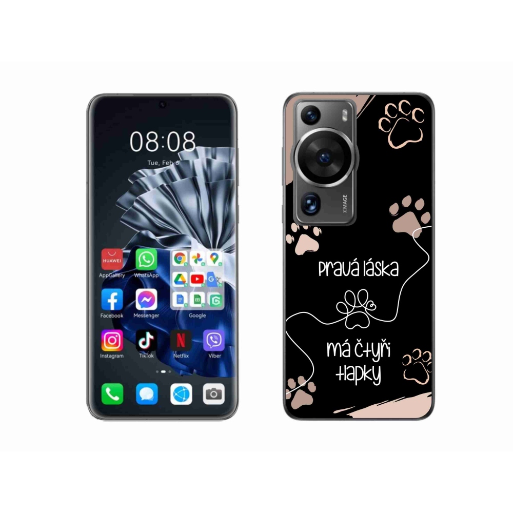 Gelový kryt mmCase na Huawei P60 Pro - psí motiv 1 černé pozadí