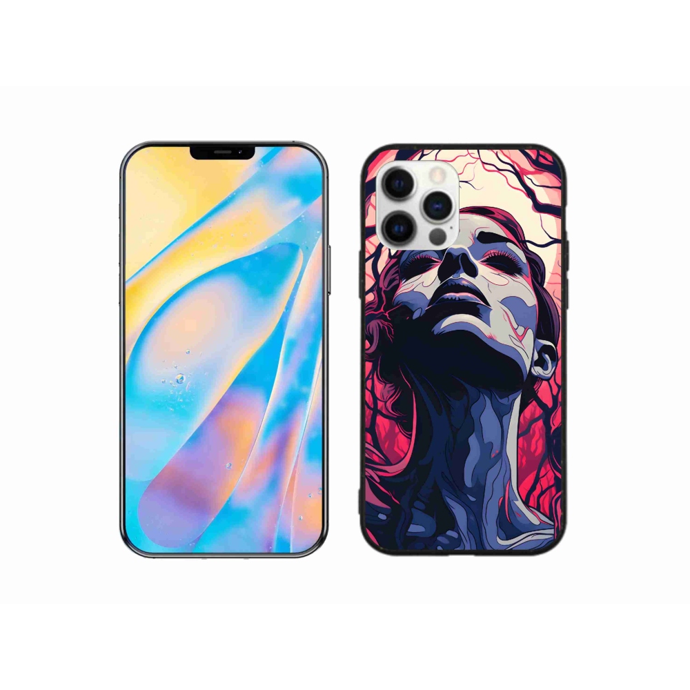 Gelový kryt mmCase na iPhone 12 Pro - abstraktní obličej