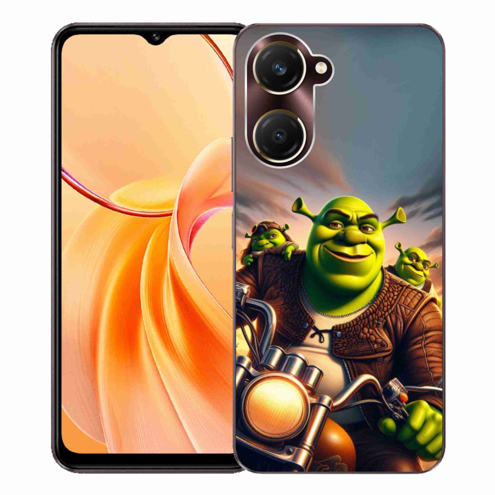 Gelový kryt mmCase na Vivo Y28s 5G - shrek na motorce