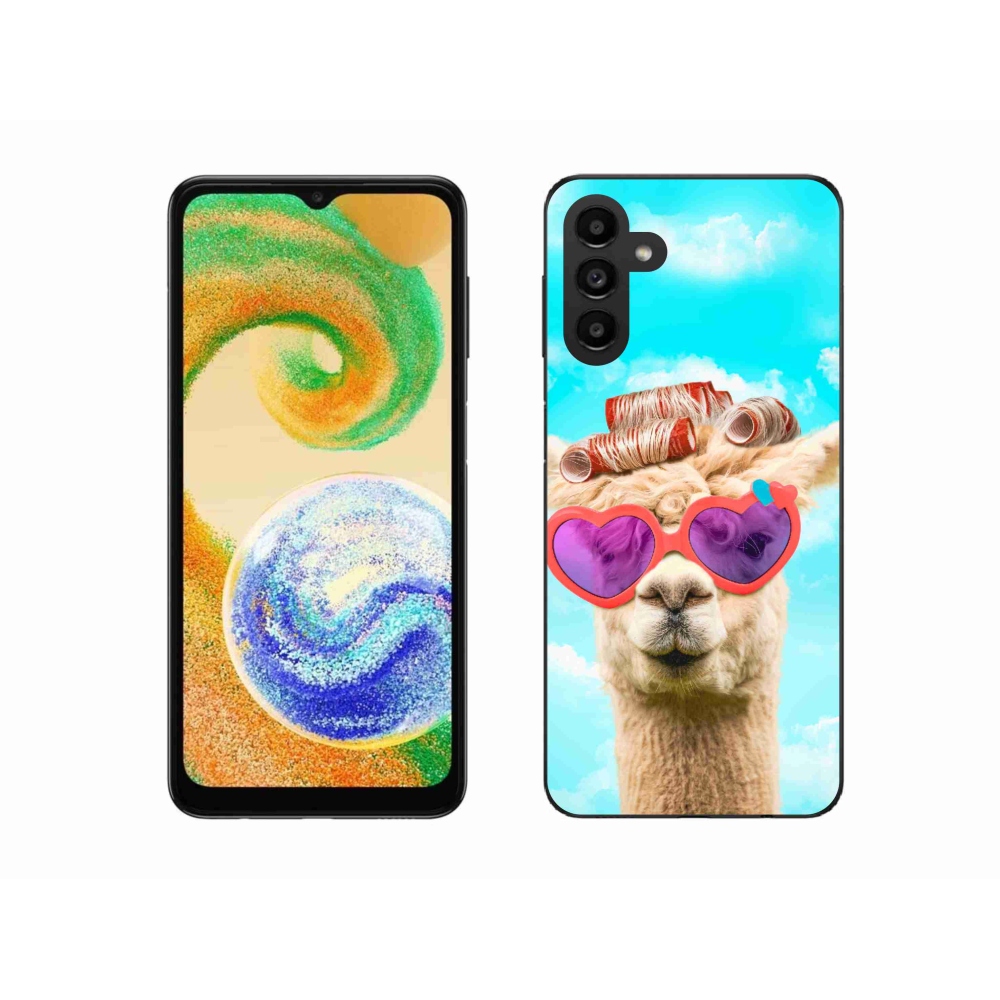 Gelový kryt mmCase na Samsung Galaxy A04s (164.7x76.7x9.1mm) - lama s brýlemi