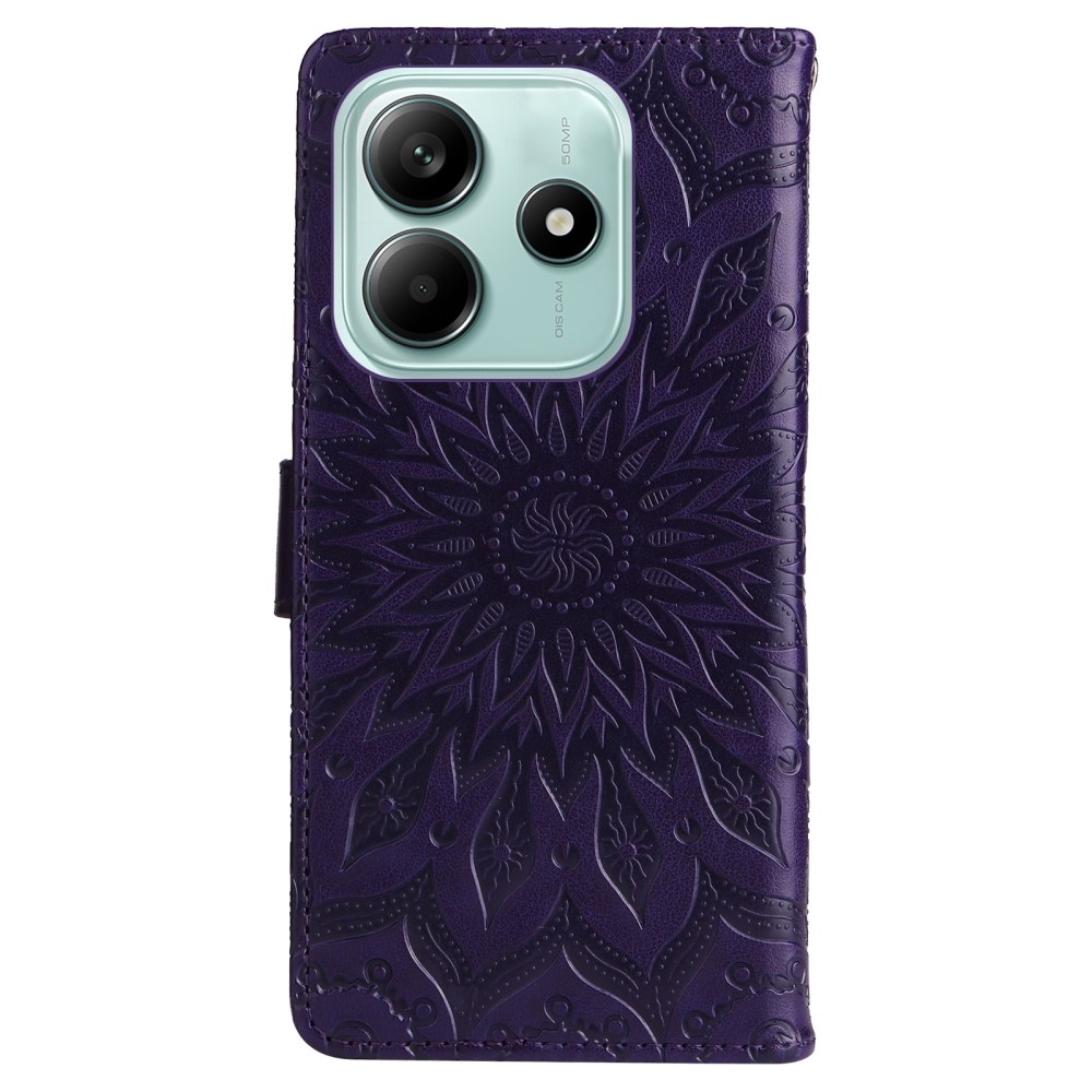 Sunflower knížkové pouzdro na Xiaomi Redmi Note 14 5G - tmavěfialové