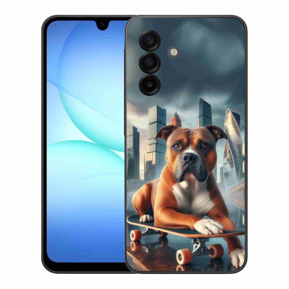 Gelový kryt mmCase na Samsung Galaxy A17 5G - pes na skateboardu