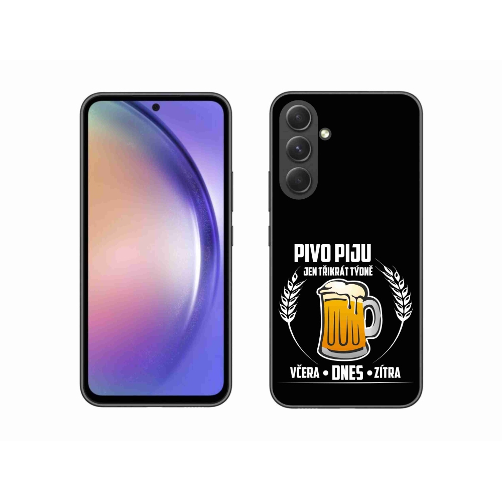 Gelový kryt mmCase na Samsung Galaxy A54 5G - pivní motiv černé pozadí