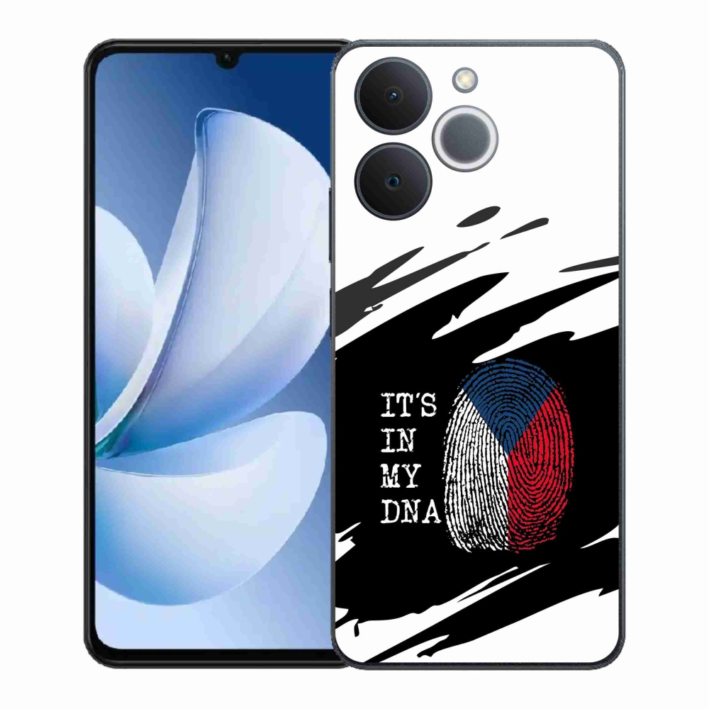 Gelový kryt mmCase na Realme Note 70T - vlajka otisk prstu černobílé pozadí