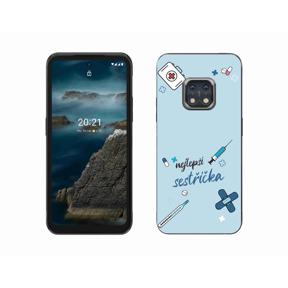 Gelový kryt mmCase na Nokia XR20 - nejlepší sestřička modré pozadí