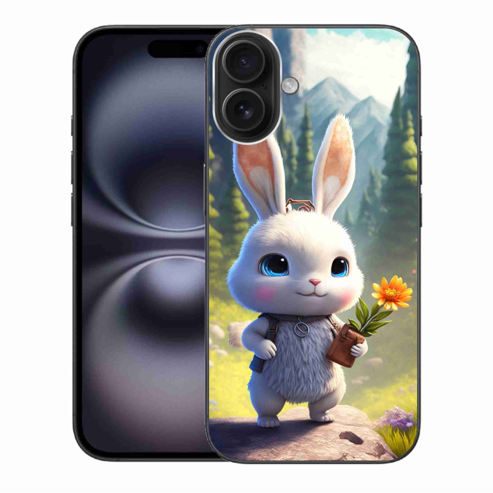 Gelový kryt mmCase na iPhone 16 Plus - roztomilý králíček