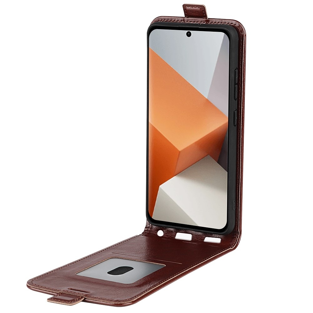 Vertical flipové pouzdro na Xiaomi Redmi Note 13 Pro+ 5G - hnědé