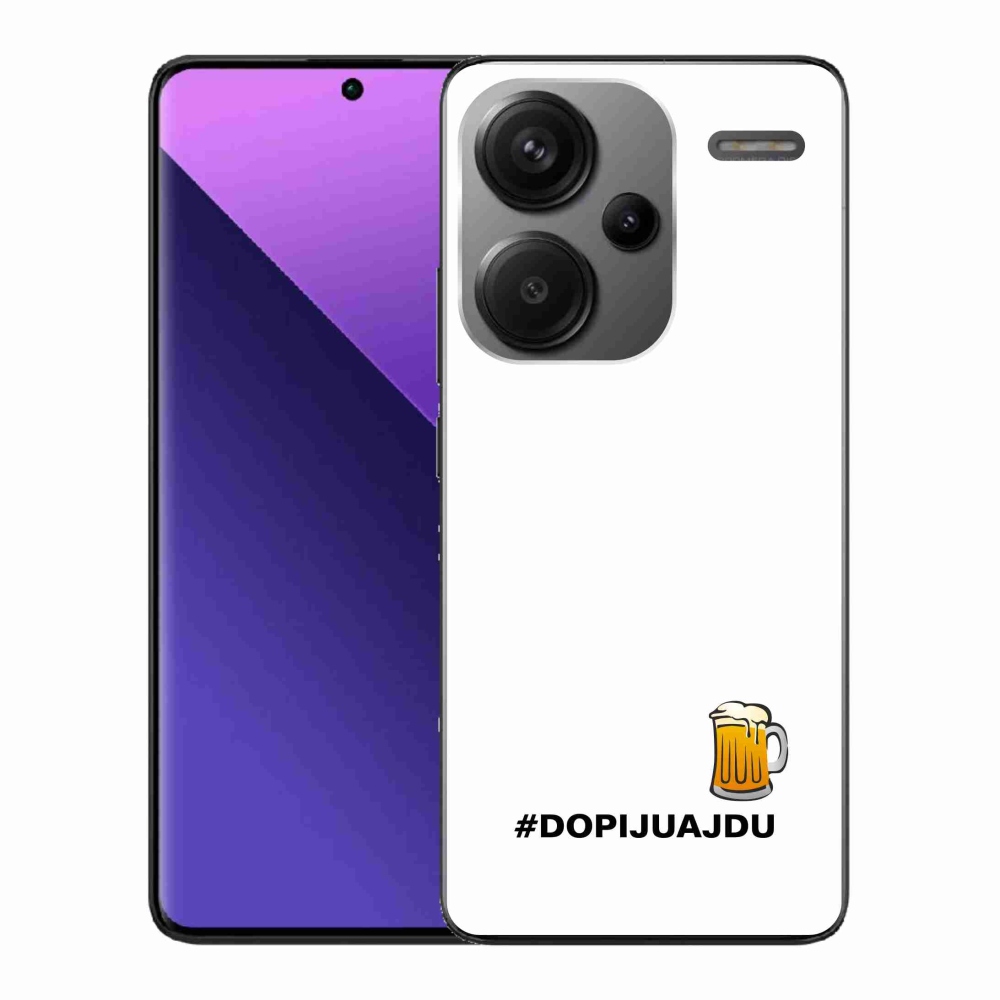 Gelový kryt mmCase na Xiaomi Redmi Note 13 Pro+ 5G - pivní motiv 1 bílé pozadí