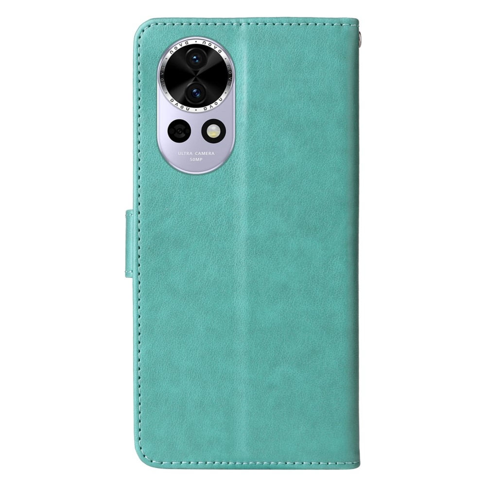 Flowery knížkové pouzdro na Huawei Nova 13 5G - modrozelené