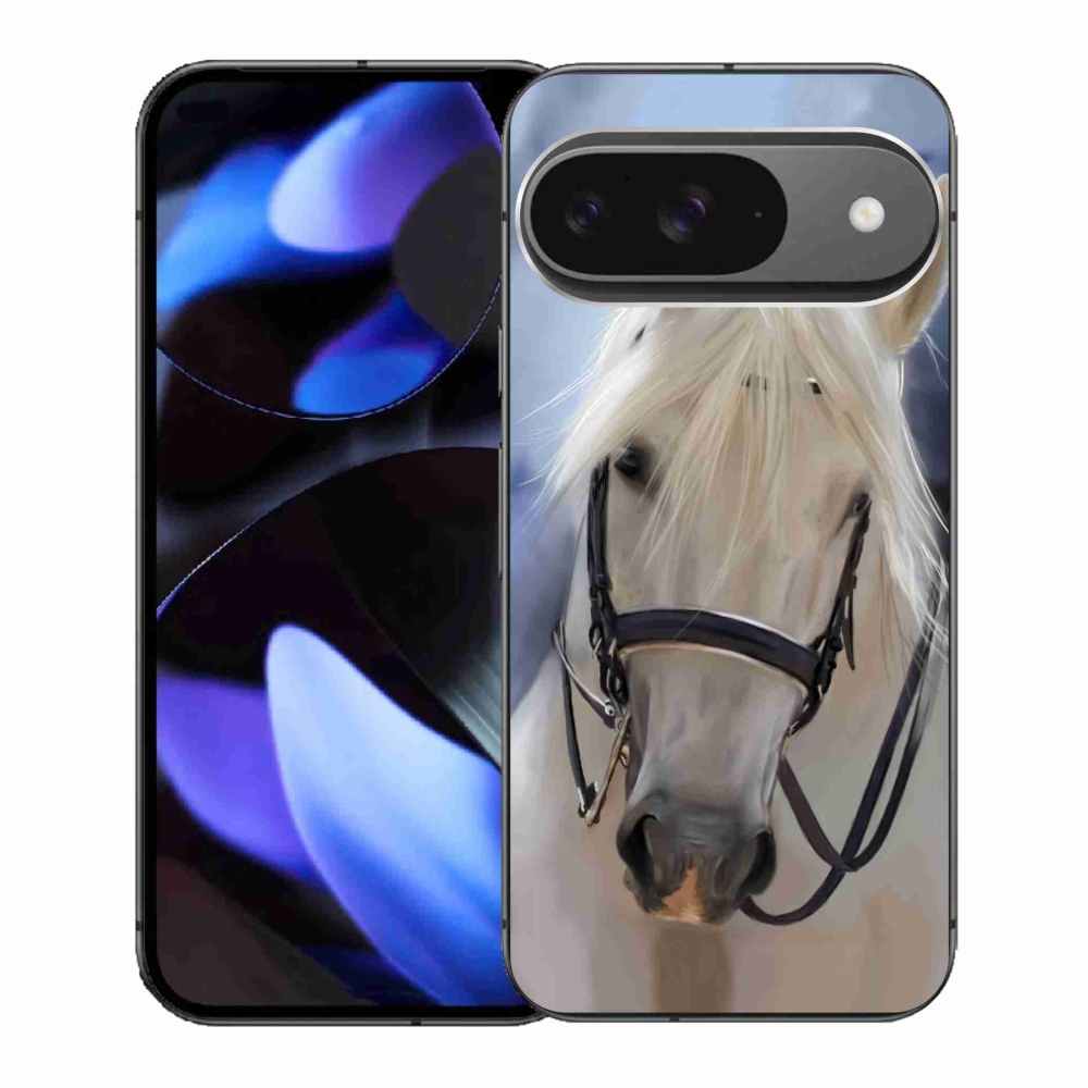 Gelový kryt mmCase na Google Pixel 9/9 Pro - bílý kůň
